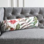 - RealHomes Özel Tasarımlı Dijital Baskılı İç Dolgulu Fermuarlı Silindir Yastık - Realhomes Beyaz Zeminde Çiçek Motifli Dijital Baskılı Modern İç Dolgulu - Fermuarlı Süet Silindir Yuvarlak Yastık Kırlent Realhomes