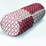 Bordo & Beyaz Ogea Desenli Dijital Baskılı Modern İç Dolgulu Yumuşak Silindir Form Yastık Kırlent Realhomes