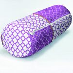 Mor & Beyaz Ogea Desenli Dijital Baskılı Modern İç Dolgulu Süet Silindir Yastık Kırlent - Bel Yastığı Realhomes