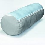 Hello Beautiful Mavi & Gri Dijital Baskılı Dekoratif İç Dolgulu - Fermuarlı Süet Silindir Yuvarlak Yastık Kırlent Realhomes