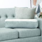 Hello Beautiful Mavi & Gri Dijital Baskılı Dekoratif İç Dolgulu - Fermuarlı Süet Silindir Yuvarlak Yastık Kırlent Realhomes