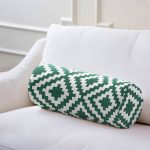 - RealHomes Özel Tasarımlı Dijital Baskılı İç Dolgulu Fermuarlı Silindir Yastık - Realhomes  Yeşil Geometrik Çizimli Dijital Baskılı Dekoratif İç Dolgulu - Fermuarlı Süet Silindir Daire Yastık Kırlent Realhomes