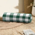 - RealHomes Özel Tasarımlı Dijital Baskılı İç Dolgulu Fermuarlı Silindir Yastık - Realhomes  Yeşil Ekose Tasarımlı Dijital Baskılı Dekoratif İç Dolgulu - Fermuarlı Süet Silindir Rulo Yastık Kırlent Realhomes