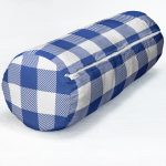 Lacivert Ekose Tasarımlı Dijital Baskılı Modern İç Dolgulu Fermuarlı Çok Amaçlı Silindir Yastık Kırlent Realhomes