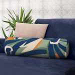 - RealHomes Özel Tasarımlı Dijital Baskılı İç Dolgulu Fermuarlı Silindir Yastık - Realhomes Yeşil Lacivert Renkli Özel Tasarım İç Dolgulu - Fermuarlı Süet Silindir Rulo Yastık Kırlent Realhomes