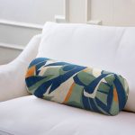 - RealHomes Özel Tasarımlı Dijital Baskılı İç Dolgulu Fermuarlı Silindir Yastık - Realhomes Yeşil Lacivert Renkli Özel Tasarım İç Dolgulu - Fermuarlı Süet Silindir Rulo Yastık Kırlent Realhomes