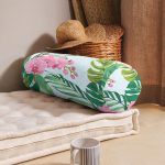 - RealHomes Özel Tasarımlı Dijital Baskılı İç Dolgulu Fermuarlı Silindir Yastık - Realhomes Renkli Tropik Yaprak Flamingo Motifli İç Dolgulu Fermuarlı Çok Amaçlı Silindir Yastık Kırlent Realhomes