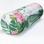 - RealHomes Özel Tasarımlı Dijital Baskılı İç Dolgulu Fermuarlı Silindir Yastık - Realhomes Renkli Tropik Yaprak Flamingo Motifli İç Dolgulu Fermuarlı Çok Amaçlı Silindir Yastık Kırlent Realhomes