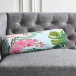 - RealHomes Özel Tasarımlı Dijital Baskılı İç Dolgulu Fermuarlı Silindir Yastık - Realhomes Renkli Tropik Yaprak Flamingo Motifli İç Dolgulu Fermuarlı Çok Amaçlı Silindir Yastık Kırlent Realhomes