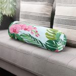 - RealHomes Özel Tasarımlı Dijital Baskılı İç Dolgulu Fermuarlı Silindir Yastık - Realhomes Renkli Tropik Yaprak Flamingo Motifli İç Dolgulu Fermuarlı Çok Amaçlı Silindir Yastık Kırlent Realhomes