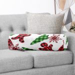 - RealHomes Özel Tasarımlı Dijital Baskılı İç Dolgulu Fermuarlı Silindir Yastık - Realhomes Yılbaşı Temalı Ekose Tasarımlı İç Dolgulu Yumuşak Silindir Form Yastık Kırlent Realhomes