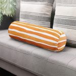 - RealHomes Özel Tasarımlı Dijital Baskılı İç Dolgulu Fermuarlı Silindir Yastık - Realhomes  Sarı Turuncu Çizgili Dekoratif İç Dolgulu Yumuşak Silindir Form Yastık Kırlent Realhomes