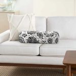 Siyah Beyaz Sanatsal Çizimli Özel Tasarım İç Dolgulu - Fermuarlı Süet Silindir Daire Yastık Kırlent Realhomes