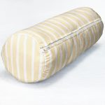 Sarı Beyaz Düz Çizgili Özel Tasarım Dekoratif İç Dolgulu Yumuşak Silindir Form Yastık Kırlent Realhomes