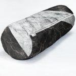 - RealHomes Özel Tasarımlı Dijital Baskılı İç Dolgulu Fermuarlı Silindir Yastık - Realhomes  Siyah Gri Mermer Motifli Dijital Baskılı İç Dolgulu - Fermuarlı Süet Silindir Rulo Yastık Kırlent Realhomes