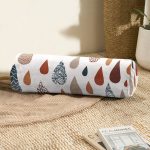 - RealHomes Özel Tasarımlı Dijital Baskılı İç Dolgulu Fermuarlı Silindir Yastık - Realhomes  Soft Renkli Damla Desenli Dekoratif İç Dolgulu - Fermuarlı Süet Silindir Rulo Yastık Kırlent Realhomes