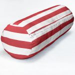 - RealHomes Özel Tasarımlı Dijital Baskılı İç Dolgulu Fermuarlı Silindir Yastık - Realhomes Kırmızı Beyaz Düz Çizgili Özel Tasarım İç Dolgulu Yumuşak Silindir Form Yastık Kırlent Realhomes