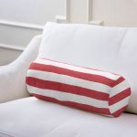 - RealHomes Özel Tasarımlı Dijital Baskılı İç Dolgulu Fermuarlı Silindir Yastık - Realhomes Kırmızı Beyaz Düz Çizgili Özel Tasarım İç Dolgulu Yumuşak Silindir Form Yastık Kırlent Realhomes