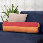 Renkli Düz Çizgili Dijital Baskılı Dekoratif İç Dolgulu Fermuarlı Çok Amaçlı Silindir Yastık Kırlent Realhomes