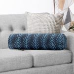 Lacivert Mavi Ebru Sanatı Dijital Baskılı Modern İç Dolgulu Yumuşak Silindir Form Yastık Kırlent Realhomes