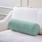 - RealHomes Özel Tasarımlı Dijital Baskılı İç Dolgulu Fermuarlı Silindir Yastık - Realhomes Yeşil Zemin Krem Puantiyeli Modern İç Dolgulu - Fermuarlı Süet Berjer Silindir Yastık Kırlent Realhomes