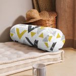 - RealHomes Özel Tasarımlı Dijital Baskılı İç Dolgulu Fermuarlı Silindir Yastık - Realhomes  Mermer Detaylı Siyah Beyaz Geometrik Motifli Modern İç Dolgulu - Fermuarlı Süet Silindir Rulo Yastık Kırlent Realhomes