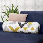 - RealHomes Özel Tasarımlı Dijital Baskılı İç Dolgulu Fermuarlı Silindir Yastık - Realhomes  Mermer Detaylı Siyah Beyaz Geometrik Motifli Modern İç Dolgulu - Fermuarlı Süet Silindir Rulo Yastık Kırlent Realhomes