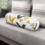 - RealHomes Özel Tasarımlı Dijital Baskılı İç Dolgulu Fermuarlı Silindir Yastık - Realhomes  Mermer Detaylı Siyah Beyaz Geometrik Motifli Modern İç Dolgulu - Fermuarlı Süet Silindir Rulo Yastık Kırlent Realhomes