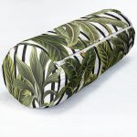 - RealHomes Özel Tasarımlı Dijital Baskılı İç Dolgulu Fermuarlı Silindir Yastık - Realhomes Çizgili Zemin Tropik Yaprak Motifli Modern İç Dolgulu Fermuarlı Çok Amaçlı Silindir Yastık Kırlent Realhomes