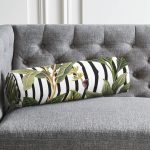 - RealHomes Özel Tasarımlı Dijital Baskılı İç Dolgulu Fermuarlı Silindir Yastık - Realhomes Çizgili Zemin Tropik Yaprak Motifli Modern İç Dolgulu Fermuarlı Çok Amaçlı Silindir Yastık Kırlent Realhomes