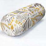 Sarı Detaylı Çiçek Temalı Dijital Baskılı Modern İç Dolgulu - Fermuarlı Süet Silindir Daire Yastık Kırlent Realhomes