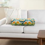 Yeşil Damask Tasarımlı Dijital Baskılı Dekoratif İç Dolgulu - Fermuarlı Süet Silindir Yuvarlak Yastık Kırlent Realhomes