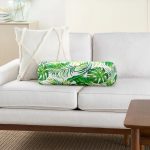 - RealHomes Özel Tasarımlı Dijital Baskılı İç Dolgulu Fermuarlı Silindir Yastık - Realhomes Realhomes Beyaz Zeminde Yeşil Yapraklar Tasarımlı Modern İç Dolgulu - Fermuarlı Süet Silindir Rulo Yastık Kırlent Realhomes