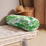 - RealHomes Özel Tasarımlı Dijital Baskılı İç Dolgulu Fermuarlı Silindir Yastık - Realhomes Realhomes Beyaz Zeminde Yeşil Yapraklar Tasarımlı Modern İç Dolgulu - Fermuarlı Süet Silindir Rulo Yastık Kırlent Realhomes