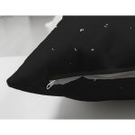 Çift Taraflı Siyah Zemin Sarı Çan Desenli Dijital Baskılı Modern Süet Yastık Kırlent Kılıfı Realhomes