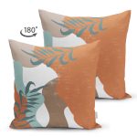 - Suet-K10014-Gorsel-1 - Realhomes Çift Taraflı Renkli Zemin Yaprak Motifli Dijital Baskılı Modern Süet Yastık Kırlent Kılıfı Realhomes