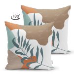 - Suet-K10016-Gorsel-1 - Realhomes Çift Taraflı Renkli Zemin Yaprak Motifli Dijital Baskılı Modern Süet Yastık Kırlent Kılıfı Realhomes