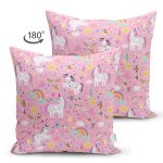 - Suet-K1002-Gorsel-1 - Realhomes Realhomes Çift Taraflı Pembe Zeminli Unicorn Motifli Özel Tasarım Dijital Baskılı Modern Süet Yastık Kırlent Kılıfı Realhomes