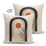 - Suet-K10020-Gorsel-1 - Realhomes Çift Taraflı Krem Zeminli Minimal Çizimli Dijital Baskılı Modern Süet Yastık Kırlent Kılıfı Realhomes