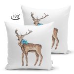 - Suet-K10024-Gorsel-1 - Realhomes Çift Taraflı Geyik Çizimli Dijital Baskılı Dekoratif Süet Yastık Kırlent Kılıfı Realhomes