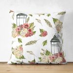 - Suet-K10030-Gorsel - Realhomes Çift Taraflı Çiçek Çizimli Dijital Baskılı Dekoratif Süet Yastık Kırlent Kılıfı Realhomes