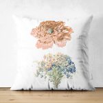 - Suet-K10032-Gorsel - Realhomes Çift Taraflı Beyaz Zemin Çiçek Motifli Dijital Baskılı Dekoratif Süet Yastık Kırlent Kılıfı Realhomes