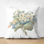 - Suet-K10033-Gorsel - Realhomes Çift Taraflı Beyaz Zemin Çiçek Motifli Dijital Baskılı Modern Süet Yastık Kırlent Kılıfı Realhomes