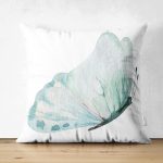 - Suet-K10035-Gorsel - Realhomes Çift Taraflı Beyaz Zemin Mavi Kelebek Motifli Dijital Baskılı Modern Süet Yastık Kırlent Kılıfı Realhomes