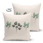 Çift Taraflı Krem Zeminli Çiçek Tasarımlı Dijital Baskılı Modern Süet Yastık Kırlent Kılıfı Realhomes
