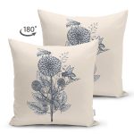 - Suet-K10065-Gorsel-1 - Realhomes Çift Taraflı Krem Zemin Karakalem Çizimli Dijital Baskılı Dekoratif Süet Yastık Kırlent Kılıfı Realhomes