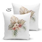 - Suet-K10069-Gorsel-1 - Realhomes Çift Taraflı Egzotik Yaprak Tasarımlı Dijital Baskılı Dekoratif Süet Yastık Kırlent Kılıfı Realhomes