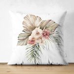 - Suet-K10069-Gorsel - Realhomes Çift Taraflı Egzotik Yaprak Tasarımlı Dijital Baskılı Dekoratif Süet Yastık Kırlent Kılıfı Realhomes
