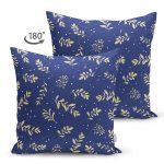 - Suet-K10078-Gorsel-1 - Realhomes Çift Taraflı Lacivert Zeminli Yaprak Motifli Dijital Baskılı Modern Süet Yastık Kırlent Kılıfı Realhomes