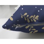 - Suet-K10078-Gorsel-2 - Realhomes Çift Taraflı Lacivert Zeminli Yaprak Motifli Dijital Baskılı Modern Süet Yastık Kırlent Kılıfı Realhomes